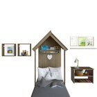 Conjunto Infantil Cama Banqueta 2 Nicho E Prateleira Bramov M