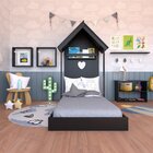 Conjunto Infantil Cama Banqueta 2 Nicho E Prateleira Bramov M