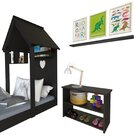 Conjunto Infantil Cama Banqueta 2 Nicho E Prateleira Bramov M