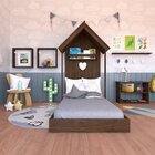 Conjunto Infantil Cama Banqueta 2 Nicho E Prateleira Bramov M