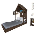 Conjunto Infantil Cama Banqueta 2 Nicho E Prateleira Bramov M