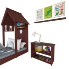 Conjunto Infantil Cama Banqueta 2 Nicho E Prateleira Bramov M