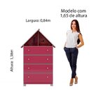 Conjunto Infantil Cama Casinha E Cômoda Pink Ploc Gelius Móve