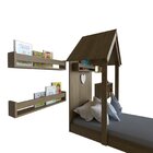 Conjunto Infantil Cama Nicho Prateleira E Revisteiros Bramov