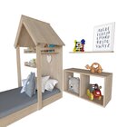 Conjunto Infantil Cama Nicho Prateleira E Revisteiros Bramov
