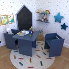Conjunto Infantil Com 1 Mesa E 2 Banquetas Yescasa Azul