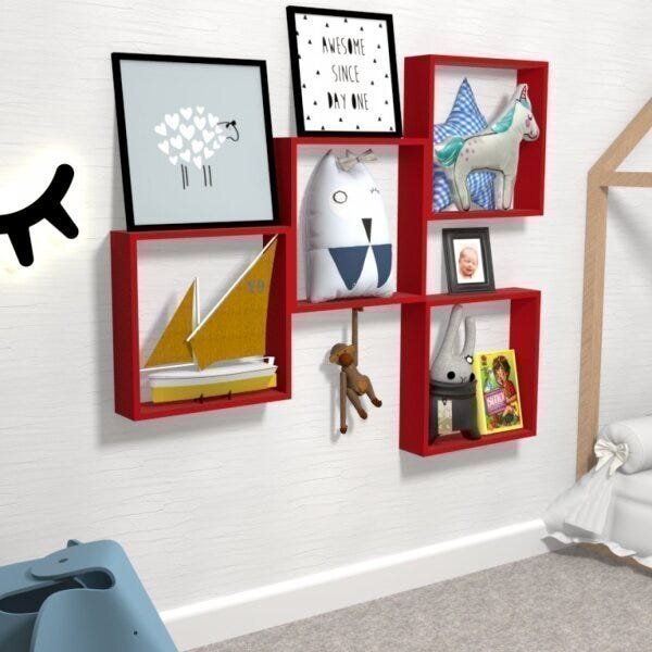 Conjunto Infantil Com 4 Nichos Vidame Vermelho