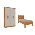 Conjunto Infantil Com Cama 100% Mdf E Guarda-roupa Harmonia E