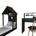 Conjunto Infantil Com Cama E Escrivaninha  Preto