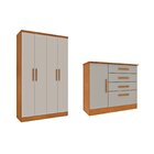 Conjunto Infantil Com Guarda-roupa E Cômoda Harmonia Espresso