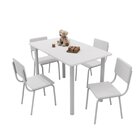 Conjunto Infantil Com Mesa 75x50cm Com 4 Cadeiras Laura Branco