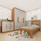 Conjunto Infantil Completo Com Cama 100% Mdf, Guarda Roupa E