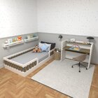 Conjunto Infantil De Cama Montessoriana E Escrivaninha Com Re