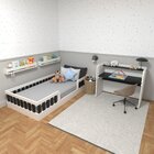 Conjunto Infantil De Cama Montessoriana E Escrivaninha Com Re