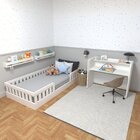 Conjunto Infantil De Cama Montessoriana E Escrivaninha Com Re
