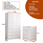 Conjunto Infantil Guarda Roupa 3 Portas E Cômoda Ceci 100% Md