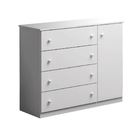 Conjunto Infantil Guarda Roupa E Cômoda Tais 100% Mdf Branco