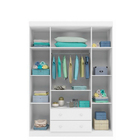 Conjunto Infantil Guarda Roupa E Cômoda Tais 100% Mdf Branco