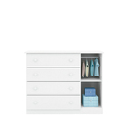 Conjunto Infantil Guarda Roupa E Cômoda Tais 100% Mdf Branco