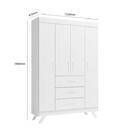 Conjunto Infantil Maya Branco Acetinado Roupeiro E Cômoda