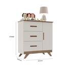 Conjunto Infantil Maya Off-white/carvalho Roupeiro E Cômoda