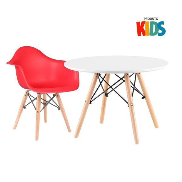 Conjunto Infantil - Mesa Eames Junior Branco + 1 Cadeira Eiff