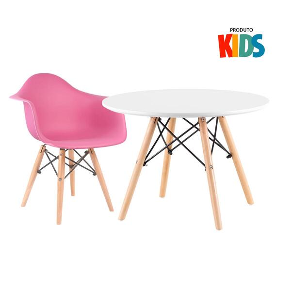 Conjunto Infantil - Mesa Eames Junior Branco + 1 Cadeira Eiff