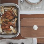 Conjunto Inox Para Assar E Servir Com Tampa De Vidro 3 Peças