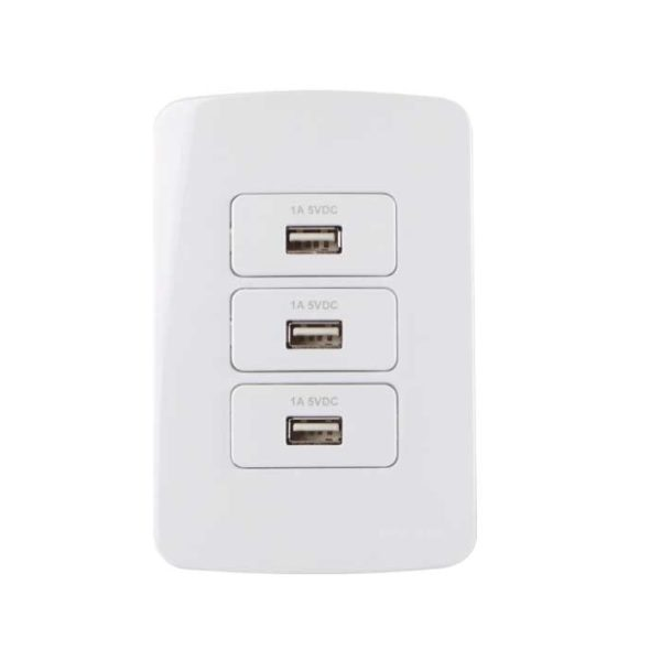 Conjunto Interruptor 3 Tomada Carregador Usb 1a 4x2 B3 Margir