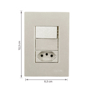 Conjunto Interruptor 4x2 Simples com 1 Tomada 10A com Suporte Titanium Madrid Lexman