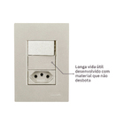 Conjunto Interruptor 4x2 Simples com 1 Tomada 10A com Suporte Titanium Madrid Lexman