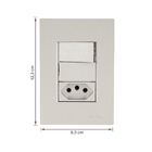 Conjunto Interruptor 4x2 Simples com 1 Tomada 20A com Suporte Titanium Madrid Lexman