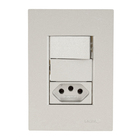 Conjunto Interruptor 4x2 Simples com 1 Tomada 20A com Suporte Titanium Madrid Lexman