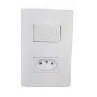 Conjunto Interruptor Com Tomada 2p + T Padrao Novo Placa 4x2