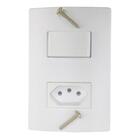 Conjunto Interruptor Com Tomada 2p + T Padrao Novo Placa 4x2