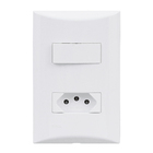 Conjunto de Interruptor de Simples e Tomada 10A Branco Brava! Iriel