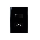 Conjunto Interruptor Paralelo + Tomada 10a 4x2 Preto  Ebony C