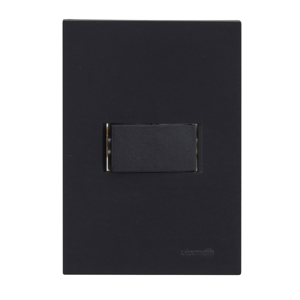 Conjunto Interruptor Paralelo com Suporte 4x2 ABS Preto Fosco Madrid Lexman