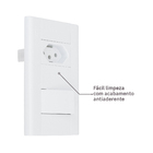 Conjunto Interruptor Simples 16A/250V e Tomada 10A/250V Branco Modulare Fame