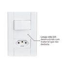 Conjunto Interruptor Simples 16A/250V e Tomada 10A/250V Branco Modulare Fame