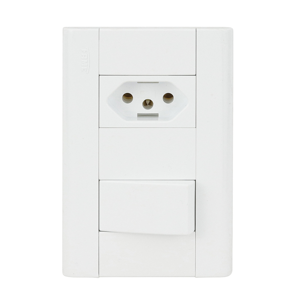 Conjunto de Interruptor Simples 16A/250V e Tomada 20A/250V Modulare Fame