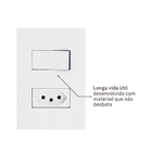 Conjunto Interruptor Simples +Tomada 10A 4X2 Branco Pial Plus+