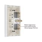 Conjunto Interruptor Simples com Suporte 4x2 Acrílico Branco Madrid Lexman