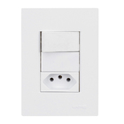 Conjunto Interruptor Simples com 1 Tomada 10A com Suporte Branco Fosco Madrid Lexman