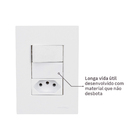 Conjunto Interruptor Simples com 1 Tomada 10A com Suporte Branco Fosco Madrid Lexman