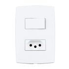 Conjunto de Interruptor Simples com Tomada 20A Branco Lille Lexman