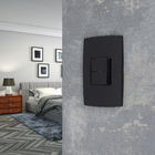 Conjunto Interruptor Simples Duplo 10A 220V Preto Lexman