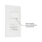 Conjunto Interruptor Simples e Tomada 10A Branco InovaPro Alumbra