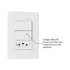 Conjunto de Interruptor Simples e Tomada 10A  Branco Stella Steck