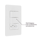Conjunto de Interruptor Simples e Tomada 10A  Branco Stella Steck